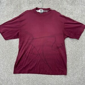 Tiger Woods Nike Golf T-Shirt Men XL Burgundy Abstract Graphic Mock Neck Cotton